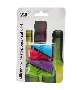 BARY3 SILICONE WINE STOPPER 4PK