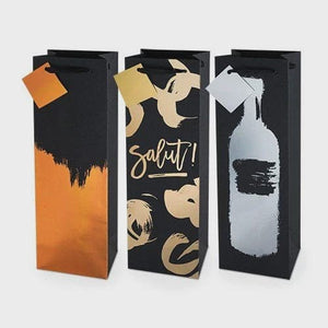 ASSORTED METALLIC BRUSHSTROKE WINE BAG