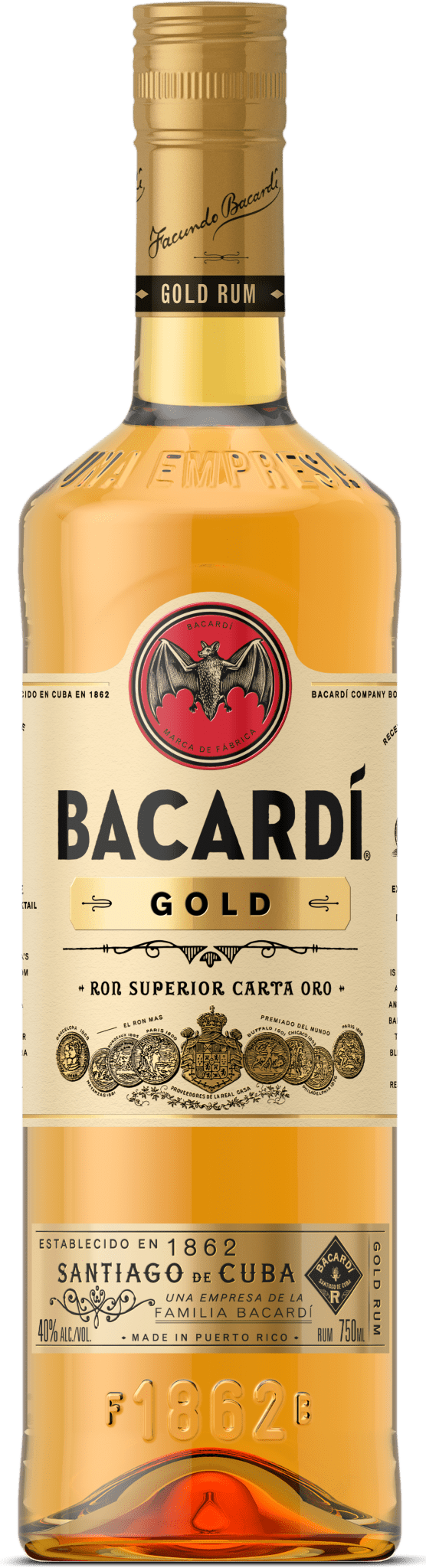 BACARDI RUM GOLD 750ML