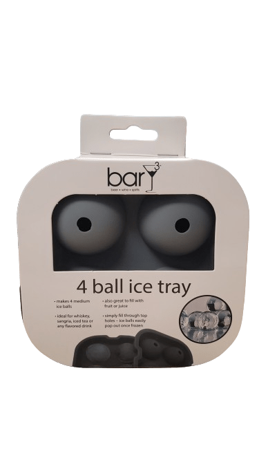 BARY3 SILICONE ICE TRAY 4 BALLS GREY