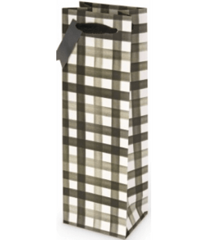 BUFFALO CHECK SINGLE BOTTLE WINE BAG