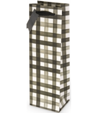 BUFFALO CHECK SINGLE BOTTLE WINE BAG