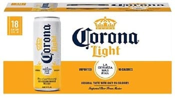 CORONA LIGHT 18PK 12OZ CAN