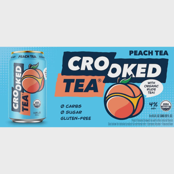 CROOKED TEA PEACH 8PK