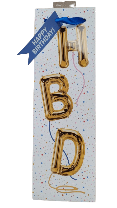 HBD BALLOON SNGL BTL BIRTHDAY WINE BAG