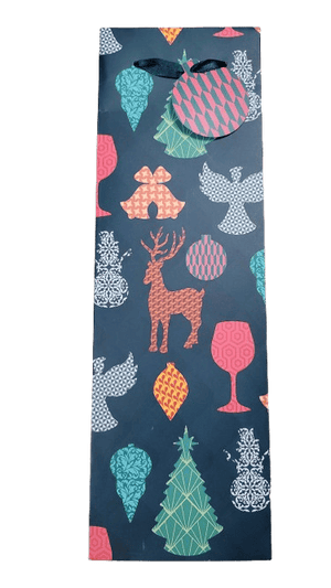 HOLIDAY PATTERN ICONS SINGLE BOTTLE BAG