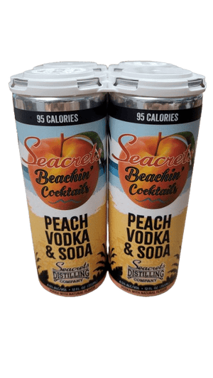 SEACRETS PEACH VODKA SODA RTD 4PK