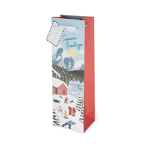 SEASONS GREETINGS SINGLE BOTTLE WINE BAG