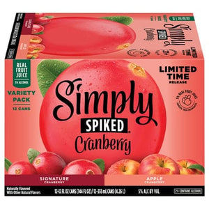 SIMPLY SPIKED CRANBERRY VARIETY 12PK CANS