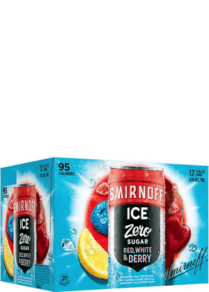 SMIRNOFF SELTZER ZERO RED WHITE & BERRY 12PK CAN