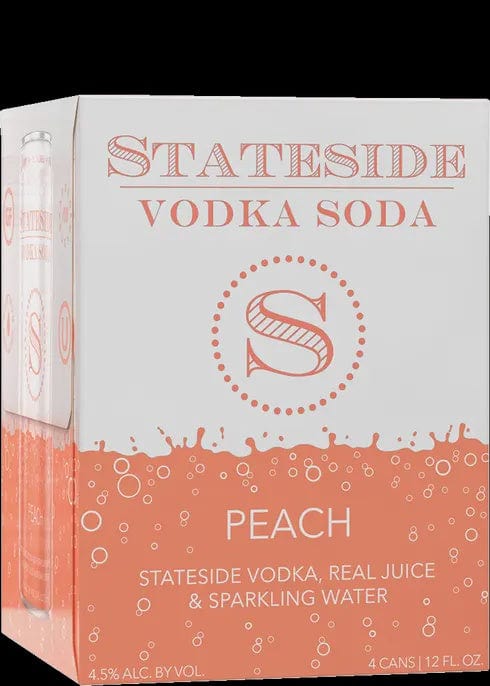 STATESIDE VODKA SODA PEACH 4PK