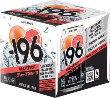 SUNTORY -196 GRAPEFRUIT VODKA SELTZER 4PK