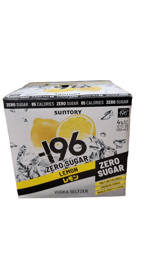 SUNTORY -196 ZERO LEMON VODKA SELTZER 4PK