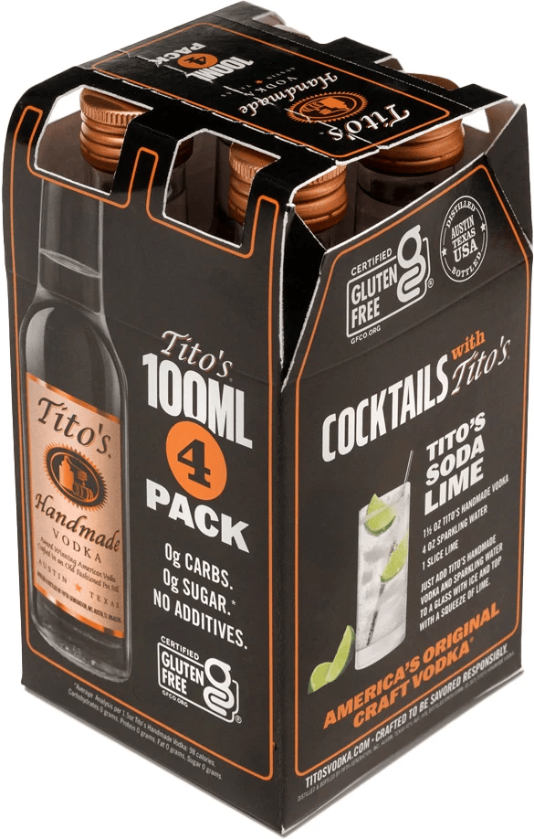 TITOS VODKA 100ML 4PK
