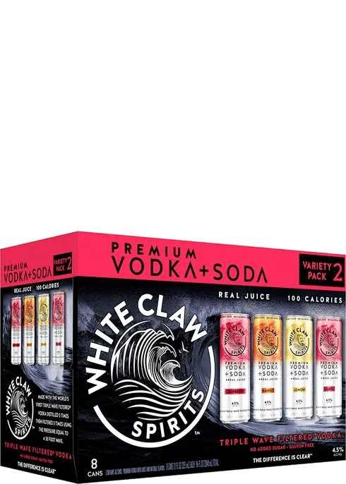 WHITE CLAW VODKA SODA #2 VARIETY  8PK