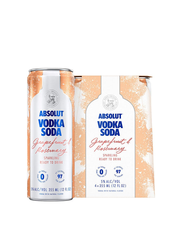 ABSOLUT GRAPEFRUIT & ROSEMARY VODKA SODA 4PK