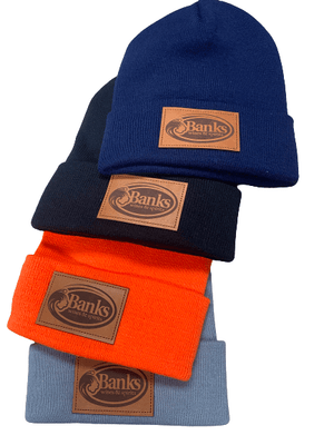 BANKS LEATHER PATCH BEANIE