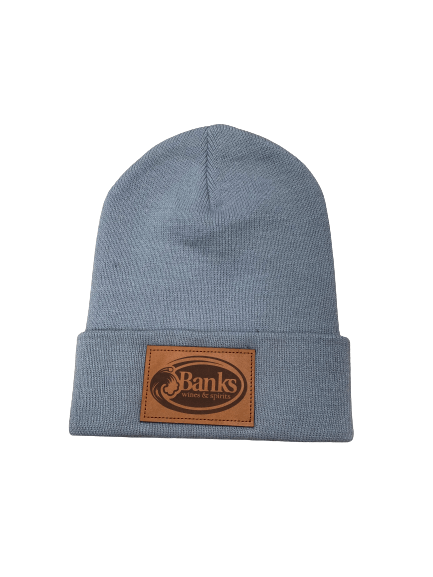 BANKS LEATHER PATCH BEANIE GRAY