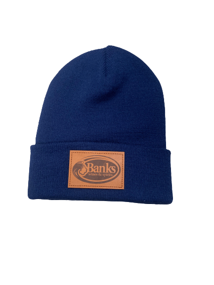 BANKS LEATHER PATCH BEANIE NAVY