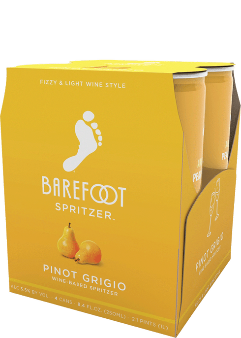 BAREFOOT SPRITZER PINOT GRIGIO CAN 4 PACK 250ML