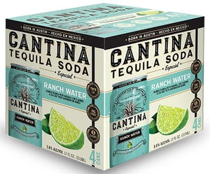 CANTINA TEQUILA SODA RANCH WATER 4PK