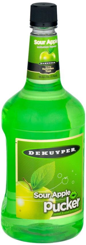 DEKUYPER PUCKER SOUR APPLE SCHNAPPS 1.75L