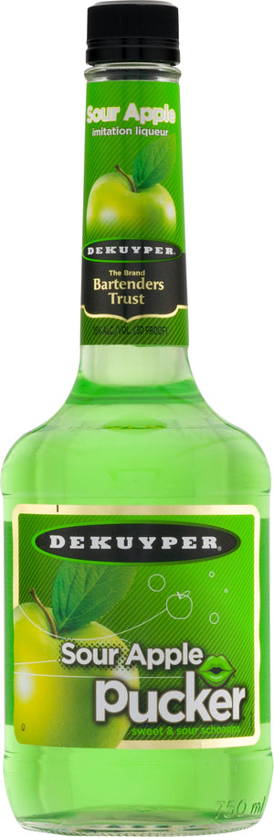 DEKUYPER PUCKER SOUR APPLE SCHNAPPS 750ML