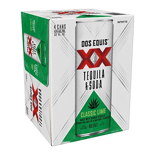 DOS EQUIS  CLASSIC LIME TEQUILA SODA 4PK