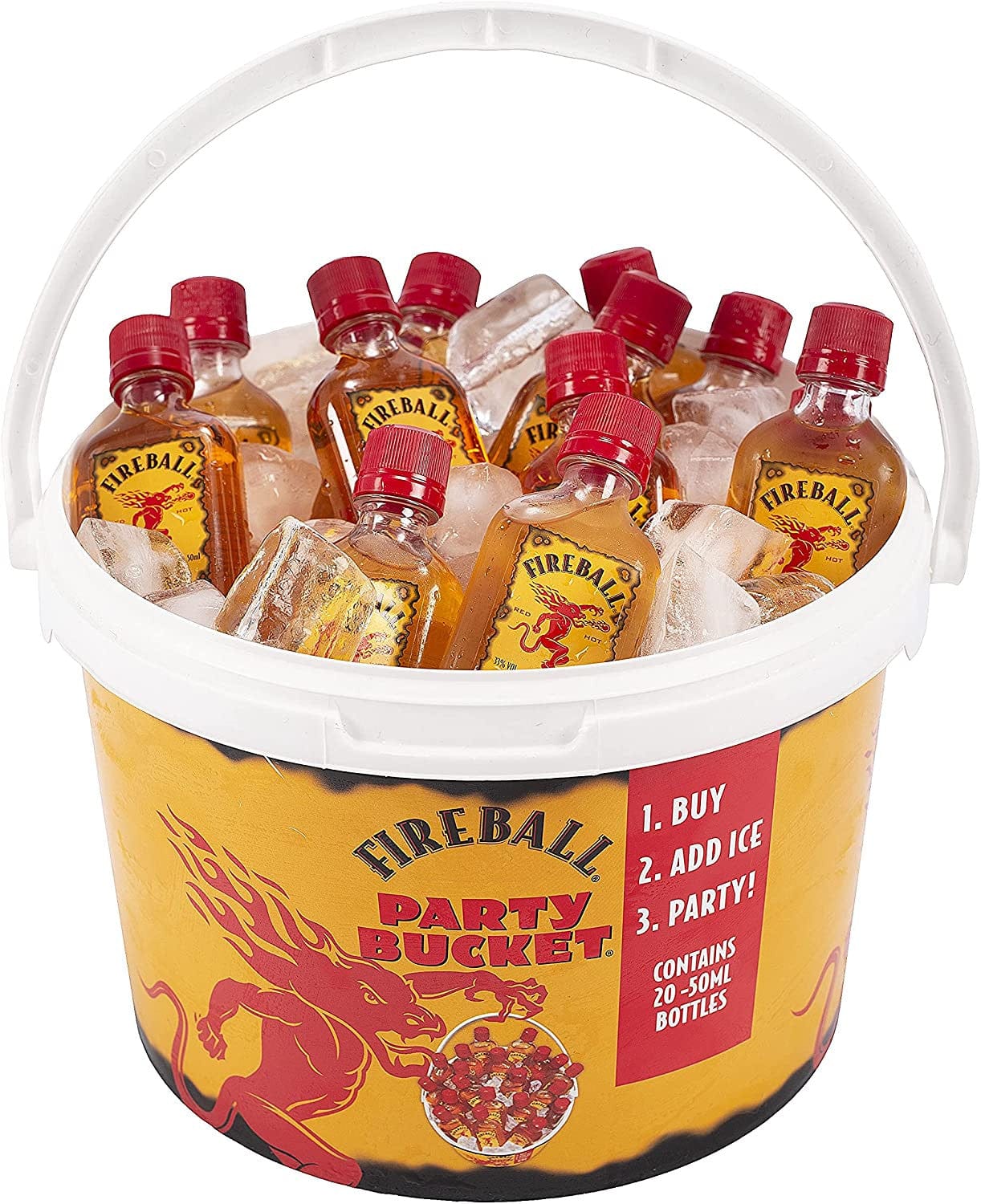 FIREBALL CINNAMON WHISKY PARTY BUCKET 20 PACK 50ML Banks Wines & Spirits
