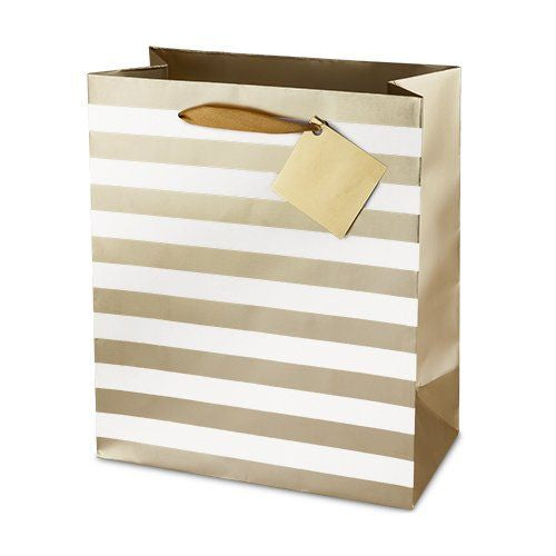 RITZY STRIPE DOUBLE BOTTLE WINE BAG